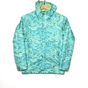 Columbia Fast & Curious Blue Girls Size Medium 10/12 Printed Nylon Rain Jacket